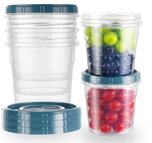 EFISH 5PCS Plastic Portion Box Sets with Lids.Food Storage Box,Container Sets,Food Storage,Food Containers,Plastic Food Container,use for School,Work and Travel,1250ML Per Box.