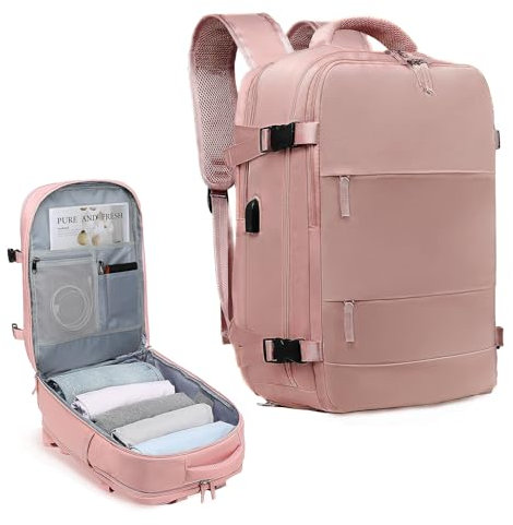 TANTOMI Handgepäck Rucksack, Rucksack Handgepäck Flugzeug 43x30x20, Reiserucksack Handgepäck Flugzeug Businese Cabin Bag Laptoptasche Mehrtaschiges Design Passend mit Schuhfach