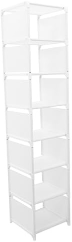 WATIIFUFU Foldable Corner Shoe Rack, 8-Layer White Freestanding Organizer
