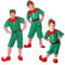 Acuryx Costume da Elfo di Natale Bambini Uomo - Vestito Da Elfo, Familia Costumi per Feste Natale Carnevale (Vestito, Pantaloni, Cappello, Cintura, Copriscarpe)