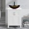 Mueble de baño blanco con lavabo de 60 cm y lavabo de cristal dorado
