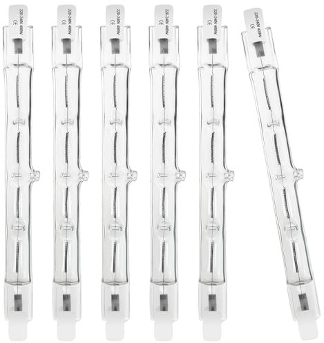 WinDerMo R7s Halogen Leuchtmittel 118mm, R7S 400W Halogenlampen Dimmbar, 230V 400W 4000 Lumen 2700K warmweiß J-Typ J118 Glühbirne, 6 Pack