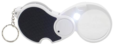 Beleuchtete Lupe mit LED-Licht 5X Vergrößerung - faltbare Mini-Taschenlupe für Schmuck, Bücher und Senioren