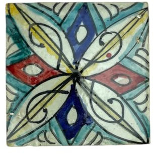 Mattonella Piastrella Marocchina in Ceramica Dipinta a Mano, 10 x 10 cm