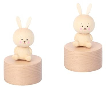 Cabilock 2 Stk Musikbox Merch Musical Besonders Ring Die Das Der Musik Wohnkultur Desktop-ornament Desktop Schmücken Khaki Holz