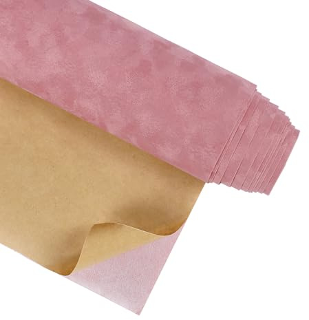 CRE8TIVE Koralle Rosa Filz Selbstklebend Tapete 30cm x 900cm Dick Rosa Tapete Schlafzimmer Blumen Samtstoff Folie für Möbel DIY Schmuckkästchen Schubladen Dekofolie Schrankfolie Mädchen