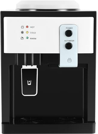 Elektrischer Heiß- Und Kaltwasserspender, Büro Elektrischer Wasserspender EIN-Knopf-Start Mit Abnehmbare Wasserauffangschale Mit 3,5L, 5L, 10L Und 18,9L Eimern Wasser, für Büro/Zuhause (Weiß)