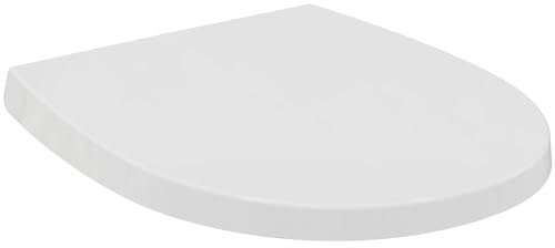 Ideal Standard - Asiento de inodoro universal ovalado, diseño envolvente, con sistema de caída suave, antibacteriano, desmontable, urea, blanco