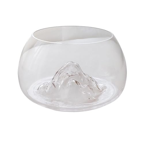 Pequeña pecera, Pecera de cristal con forma de iceberg (18 x 11 cm)