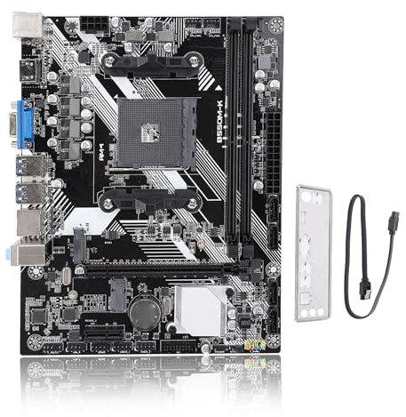 LICAEVEY B550M K Gaming Plotboard, Admite Procesadores AM4 Ryzen 5000, Micro-ATX, DDR4 64GB de Doble Canal, Dual M.2, SATA 6GB/S, Realtek LAN, PCIe 4.0