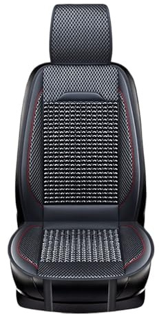 Autositzauflage Holzkugeln Auto Holzperlen Sitzkissen Sommer Cool Leder Autositzbezug Atmungsaktiv Handgefertigt Auto Sitzmatte Pad Universal Auto Zubehör Holzperlen Sitzauflage Auto