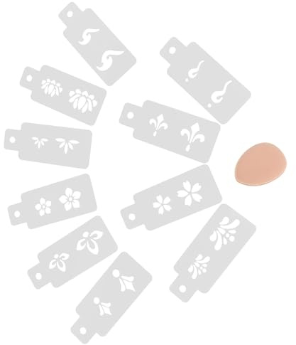 DOITOOL Blumige Chinesische Gesichtsschablonen Satz Für Kinder Wiederverwendbare Bühnen Make up Schablonen Mit 10 Antiken Mustern Inkl Daumenapplikatoren Für Halloween Kostüm Und Theater Make up