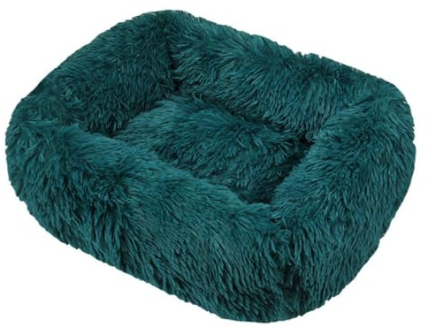 Hixingo Hundebett Waschbar für Grosse Mittelgroße Kleine, Flauschig Haustierbett Rechteckig mit rutschfest Weiche Flauschige Katzenbett für Balkon Wohnzimmer Reisen (FX24 Türkis,XL)