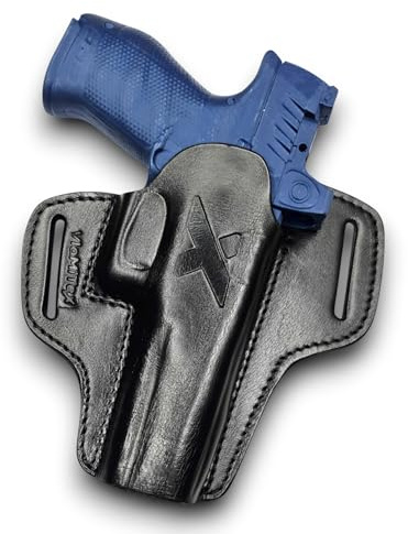 VlaMiTex U32 OWB Leder Schnellziehholster für Walther Q5, PPQ (5 Zoll) & PDP | Optic-Ready (OR) | Pancake Holster | Premium-Leder