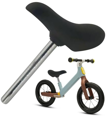 Generisch Bequemer Kinderfahrradsattel - Langlebiger Ersatzsattel Mit Sattelstütze Für Laufräder & Dreiräder - Weiche PU-Polsterung Einfache Montage (20mm Innendurchmesser)