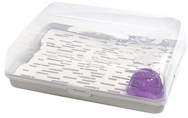 BranQ - Home essential Tartera rectangular de plástico (PP), con tapa alta, asa práctica y recipiente para gelatina, sin BPA, transparente/gris