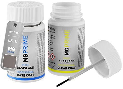 MG PRIME Autolack Lackstift Set für Audi LS1U / L7 Platinbeige Metallic Basislack Klarlack je 50ml