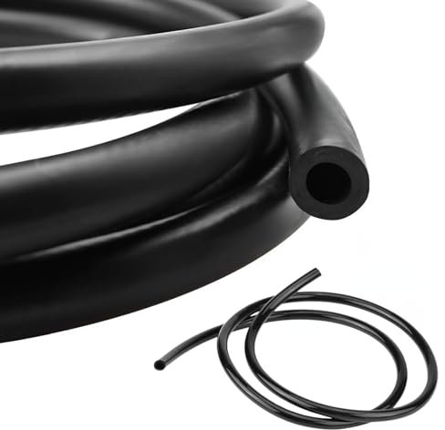 Jadeshay Fuel Hose,1 Meter Length Fuel Line Hose Fuel Pipe ID 5mm x OD 8mm Black Universal Rubber Fuel Hose Tube for Motorcycle Cars and Small Engines
