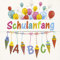 20 Servietten Zuckertüten und Ballons/Schulanfang/Einschulung 33x33cm