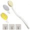 Body Brush Set 3 in 1 Detachable Long Handle Shower Brush Back Scrubber Brush with Nylon bristles and Sponge Pumice for Exfoliating and Cleaning