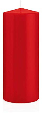 INNA-Glas Wachskerze Maeva, rot, 20cm, Ø 8cm, 119h - Made in Germany - Stumpenkerze - Windlicht Kerze