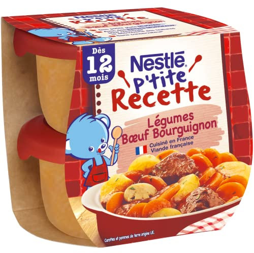Nestlé Bébé P'tite Recette Légumes Bœuf Bourguignon - 2 x 200g - Dès 12 mois