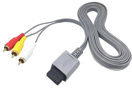 WiCareYo AV Cable for Wii Wii U, Lengthened 10ft Audio Video AV RCA Video Cord TV Composite Cable with Cable Winder for Wii Wii U Console