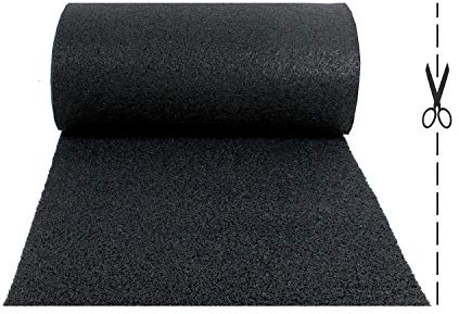 Olivo.Shop - Felpudo de vinilo trenzado, drenante, antideslizante, para la entrada exterior, de goma, color negro, 100 x 200 cm