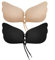 Bafully Invisible Adhesive Strapless Bra 2 Pack Sticky Push Up Silicone Bra with Drawstring for Women (2 Pack (Black & Nude), C)