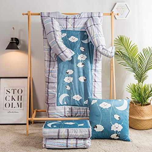 VOCD Quilt Blanket Winter Thick Wearable, Portable Lazy Pillow Quilt with Sleeves, Warm, Super Soft, Plush Wearable Throw for Couch, Sofa Home Nap