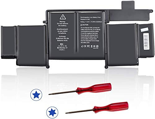 11.42V 74.9Wh A1582 A1502 A1493 Laptop Akku Ersatz für MacBook Pro Battery 13 inch Retina Early 2015 Mid 2014 Late 2013 MacBooPro 11,1 12,1 MacBook Pro