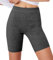 ELF KUCKUCK Kurze Leggings Damen, Radlerhose Sporthose Damen Kurz Baumwolle Dunkelgrau, One Size