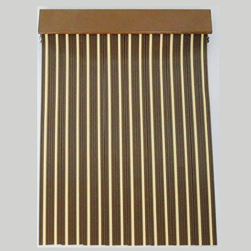 Cortinas Exterior Puerta | Material Plastico PVC y Barra Aluminio | Ideal para Terraza y Porche | Antimoscas | Marrón Oscuro | 210 * 90
