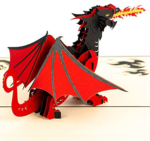 Dragon Pop Up Card by DEVINE Popup Cards | 3D Pop Up Birthday Cards for Kids | Pop Up Greeting Cards | 3D Fathers Day Card
