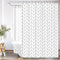 Riyidecor Clawfoot Tub Chevron-Duschvorhang, 457 x 178 cm, Badewanne, rundum umwickelt, weiß, grau, grau, Fischgrätenmuster, rund, freistehend, oval, Polyestergewebe, extra breit, mit 32 Metallhaken