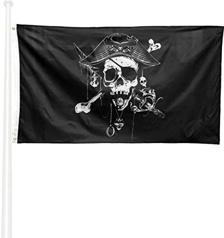 KliKil Bandera Piratas del Caribe Grande - 1 Bandera de Pirata del Caribe para Balcon, Bandera Piratas Amaro Pargo Para Exterior Jardin, Pirates of the Caribbean Flag - 90x150 cm