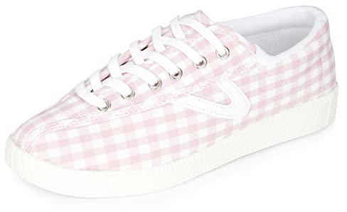 TRETORN Nyliteplus Baskets en Toile à Lacets pour Femme Style Vintage Classique, Vichy Rose, 39 EU