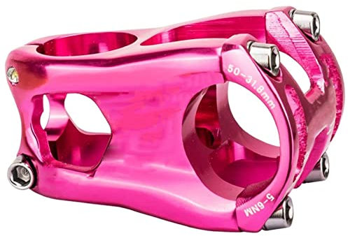 Amdieu Mountainbike-Vorbau 31,8 mm, Aluminium-Lenkervorbau mit kurzem Lenker, MTB, BMX-Fahrrad, Rennrad, Fahrradlenkerzubehör Fahrradlenker Vorbau (Color : Pink)