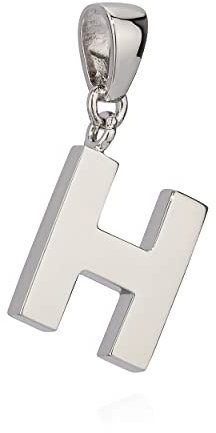 NKlaus 12x11mm Kettenanhänger Buchstabe H Silber 925 anlaufgeschützt glanz Alphabet 10039