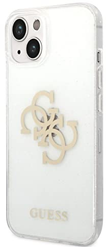 GUESS 4G Glitter Big Logo Clear Hard Cover for iPhone 14 Plus