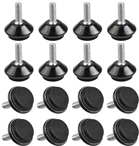 MOROBOR M6 vissé dans le niveau de meubles réglable, 16pcs filetage angle hauteur réglable niveau de meubles, niveau de pied de vis en acier inoxydable, vis pour table, chaise, pieds de meubles