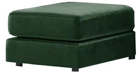 Furnishings For Less UK New Brooklyn Plush Velvet Green Footstool Living Room Accessory - Foam (Green, Footstool)