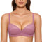 DOBREVA BH Damen ohne Bügel Push Up BHS Soft T Shirt Gepolstert Bustier Nahtlose Sleep Rauchrose 80A