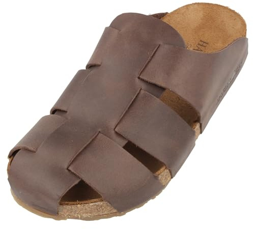 HAFLINGER Bio Pius Leder Pantolette Sandale Korkfußbett Unisex