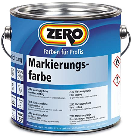 2,5L Zero Markierungsfarbe Weiß Bodenbeschichtung Bodenfarbe Garage Strassenmakierungsfarbe