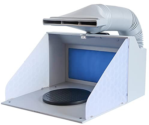 Cabine de pulvérisation de Peinture pour aérographe, Cabine de Peinture Pliable pour aérographe avec Deux Ventilateurs, Plateau tournant et Tuyau d'échappement, kit de Cabine de pulvérisation d'aérog