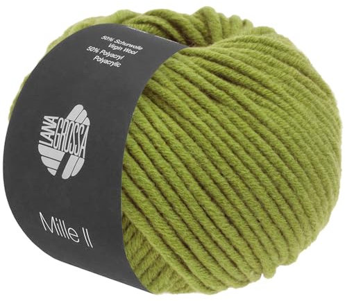 LANA GROSSA Mille II | Strapazierfähiges Mischgarn mit Merinowolle, waschmaschinenfest | Handstrickgarn aus 50% Schurwolle & 50% Acryl | 50g Wolle zum Stricken & Häkeln | 55m Garn FB162