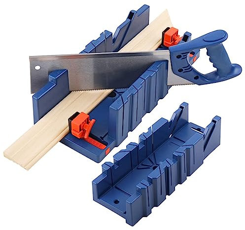 Kit de Sierra Ingletadora Sierra Ingletadora de Doble Cara de 45° con Caja de Almacenamiento Juego de Gabinete de Sierra Ingletadora Manual de Corte en ángulo Estable y Resistente