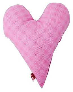 POWER INN Herzkissen klein ca. 30x35cm | Geschenk zur Hochzeit, Muttertag oder Valentinstag | Dekokissen und Kuschelkissen in Herzform | Stoff 100% Baumwolle | (Pink)