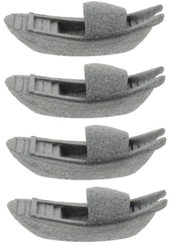 minkissy 4pcs Fish Tank Ornament Boat Statue for Aquarium Bonsai Landscape Ornament